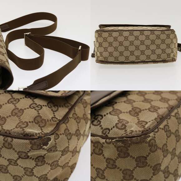 GUCCI GG Canvas Shoulder Bag Beige - Picture 10 of 13